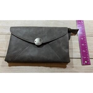 Susan Joy Small Wallet Clutch Bag Envelope Purse Gray Magnetic Snap Tb5 NO STRAP